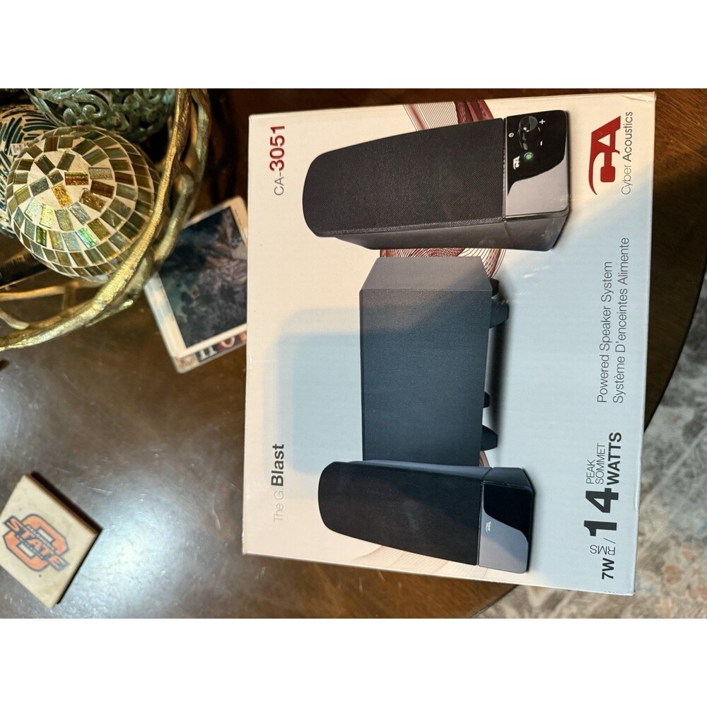 Cyber Acoustics CA-3051 The Blast 2.1 Powered Speaker System Subwoofer 14W NEW